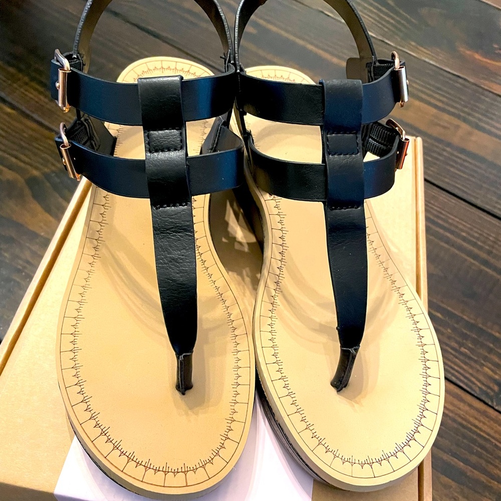 New w/ Box: Black Strappy Sandals